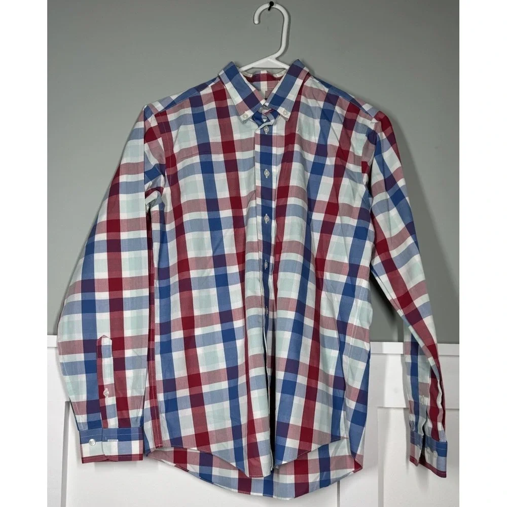 BROOKS BROTHERS BOYS Button Down  No Iron  Shirt‎  Plaid Size Large